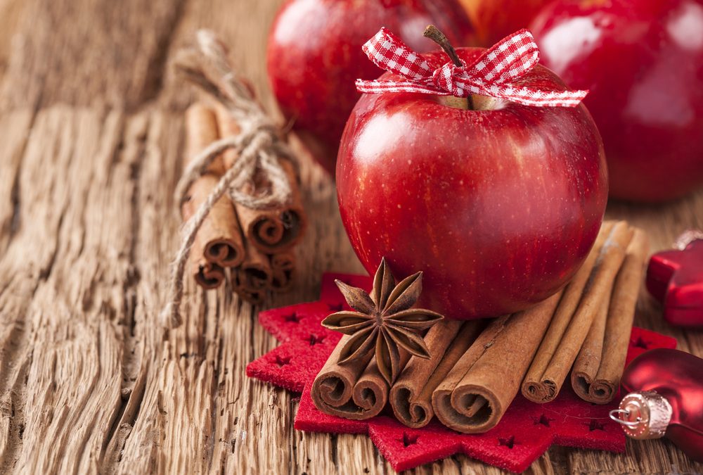 A apple in table