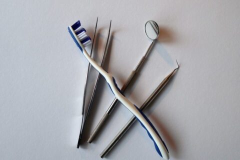 tooth brush on dental equipment